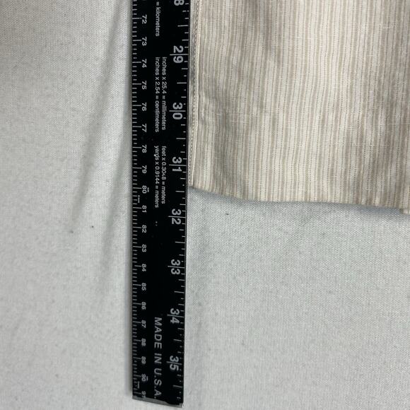 Banana Republic Relaxed Fit Wide Leg Linen Blend Pants Women's 6 Beige Striped - Picture 13 of 14